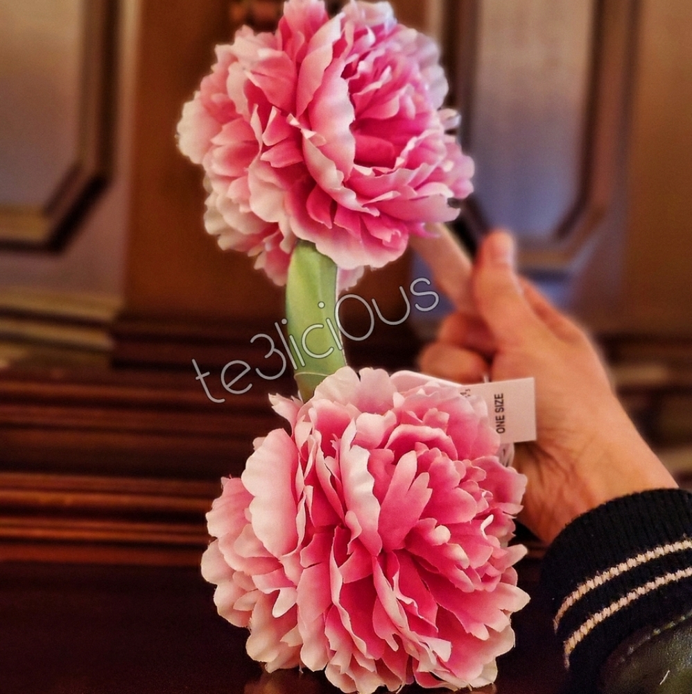 DISNEY PARKS FLORAL PEONY FLOWER EARS - Picture 3 of 3